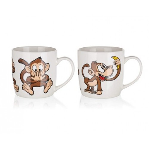 Banquet Hrnček MONKEY 320 ml, assorted 60270001 Banquet Hrnček MONKEY 320 ml, assorted 60270001
