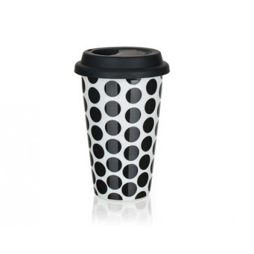 BANQUET Hrnček dvojstenný so silikónovým viečkom 280ml 60338003BL BANQUET Hrnček dvojstenný so silikónovým viečkom 280ml 60338003BL