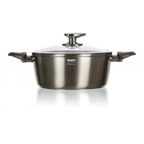 BANQUET METALLIC PLATINUM Kastról s nepriľnavým povrchom 28x12,5cm, s pokrievkou 40051906