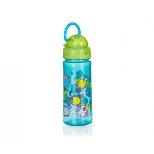 BANQUET OWLS Fľaša plastová s slamkou Green 500ml 12628000G