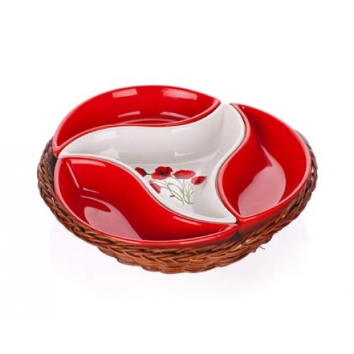 BANQUET 4d misa v košíku 23cm Red Poppy OK 601556RP BANQUET 4d misa v košíku 23cm Red Poppy OK 601556RP