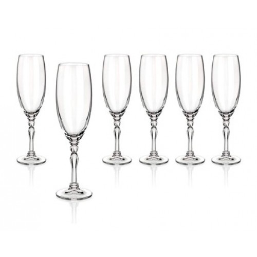 VÝPREDAJ BANQUET CRYSTAL Lucille poháre na šampanské, 190ml, 6ks, 02B4G005190 POUZE 5 KS
