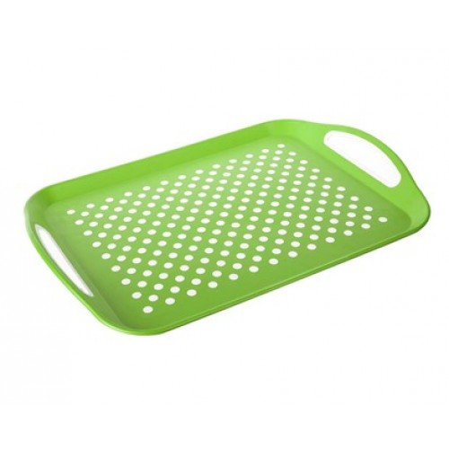 BANQUET Plastový tácka 46 * 32 * 4,5 cm zelený, protišmykový 12G57GR