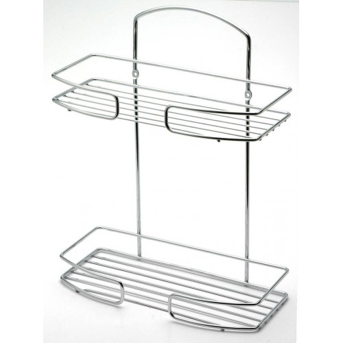 BATH & HOME Dvojposchodová rovná kúpeľňová polica BATH & HOME Dvojposchodová rovná kúpeľňová polica