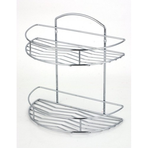 BATH & HOME Dvojposchodová oblá kúpeľňová polica 97110