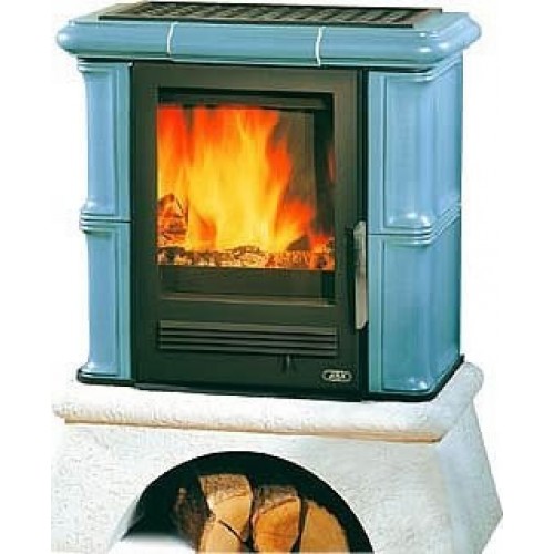 ABX Bavaria K TV výmenník 4,2 kW, kachľové pece na drevo, sedliacky sokel, modrá