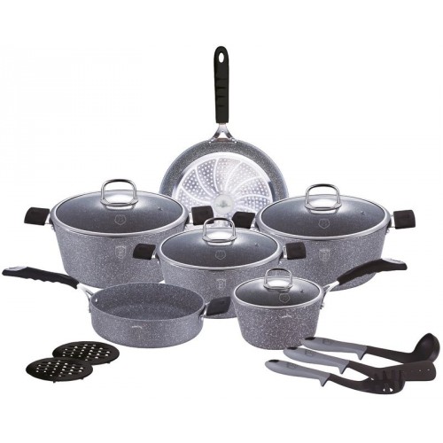 BERLINGERHAUS Gray Stone Touch Line Sada riadu s mramorovým povrchom 15 ks BH-1173 BERLINGERHAUS Gray Stone Touch Line Sada riadu s mramorovým povrchom 15 ks BH-1173
