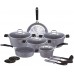BERLINGERHAUS Gray Stone Touch Line Sada riadu s mramorovým povrchom 15 ks BH-1173