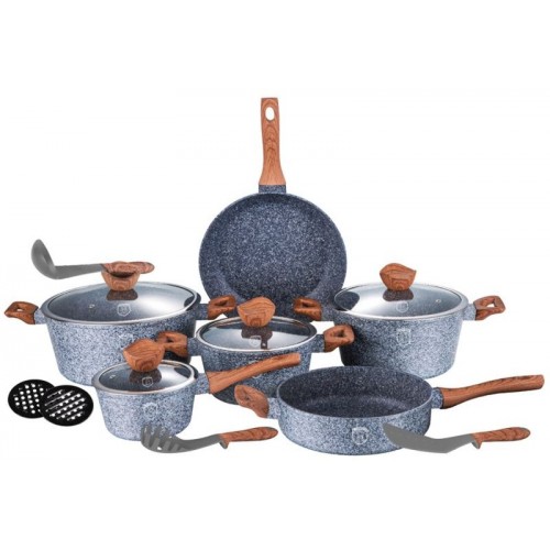 BERLINGERHAUS Sada riadu s mramorovým povrchom 15 ks Forest Line BH-1213