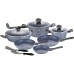 BERLINGERHAUS Forest Dark Gray Sada riadu s mramorovým povrchom 12 ks BH-1584