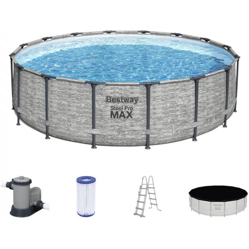 BESTWAY Steel Pro Max Bazén 488 x 122 cm, kartušová filtrácia 5619E