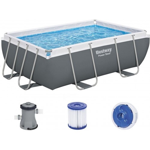 BESTWAY Power Steel Bazénový set 282 x 196 x 84 cm, kartušová filtrácia 56629