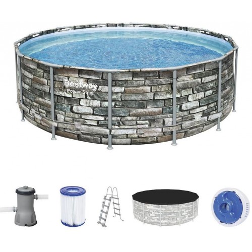 BESTWAY Power Steel Bazénový set 427 x 122 cm, kartušová filtrácia 56993