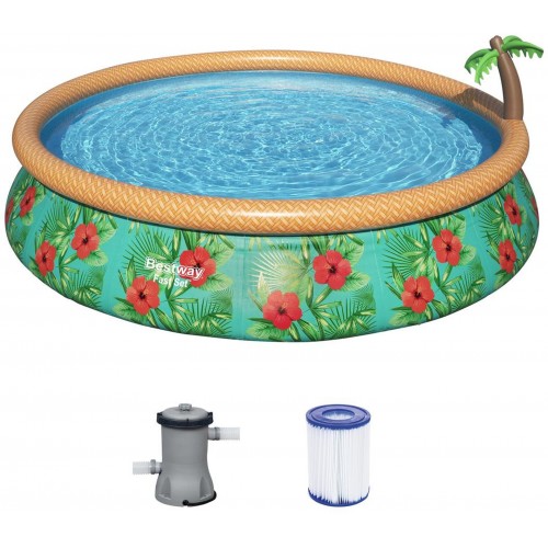 BESTWAY Fast Set Paradise Palms Bazén 457 x 84 cm, kartušová filtrácia 57416