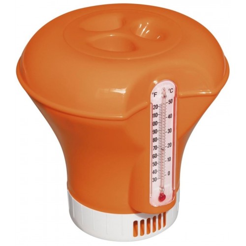 BESTWAY Flowclear Dákovací plavák s teplomerom 18,5 cm, oranžový 58209