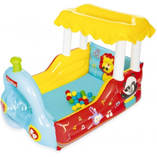 BESTWAY Fisher-Price Nafukovacia lokomotíva s loptičkami 132 x 94 x 89 cm 93537