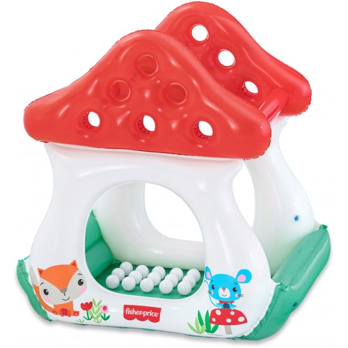 BESTWAY Fisher-Price Nafukovací bazénik v tvare huby s loptičkami 107 x 97 x 110 cm 93570