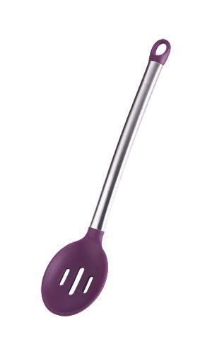 BERGNER Lyžica s otvormi silikónová 34cm FLEXIKITCHEN, farba fialová BG-3362fial