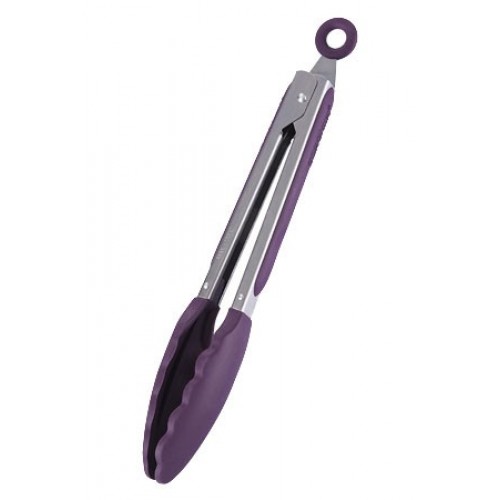 BERGNER Grilovacie kliešte silikónové 23 cm FLEXIKITCHEN, farba fialová BG-3371fial