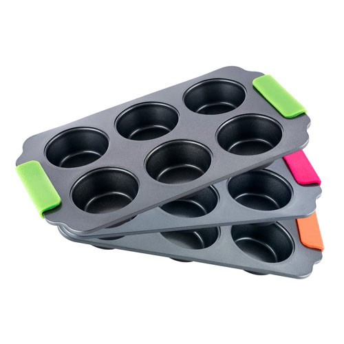 BERGNER Pekáč so silikónovými rukoväťami muffiny boni BG-3877zele