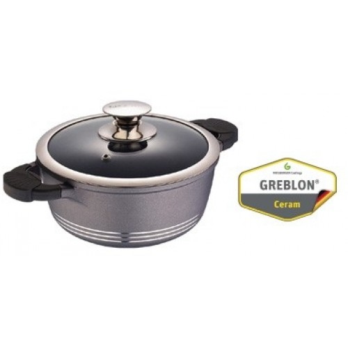 BERGNER Hrniec s keramickým povrchom 2,2 l SPECTACULAR šedý BG-6782seda