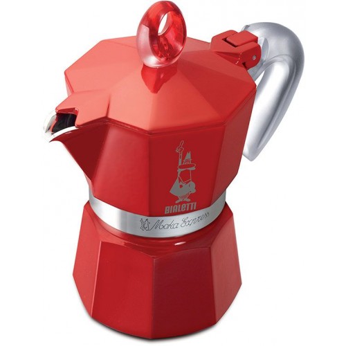 BIALETTI Moka Glossy kanvička, 1 porcie, hliník - červená 2140199311