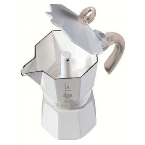 BIALETTI Moka Glossy kanvička, 1 porcie, hliník - biela 2140199313