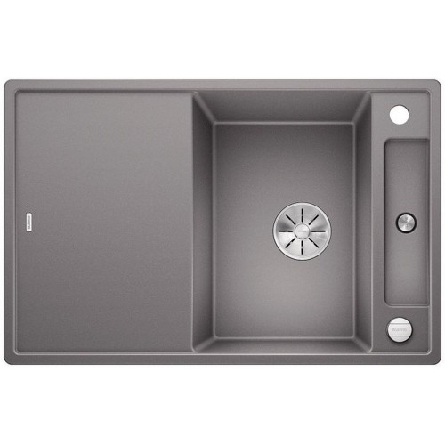 BLANCO AXIA III 45 S-F SILGRANIT aluminium drez vpravo s excentrom přísl.dřevo 523195