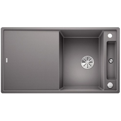 BLANCO AXIA III 5 S-F IF silgranit aluminium drez vpravo s excentrom prísluš. sklo 523233