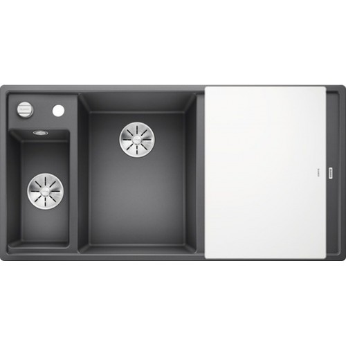 BLANCO Axia III 6 S InFino drez, s excentrom Silgranit, ľavý, sivá skala 524654