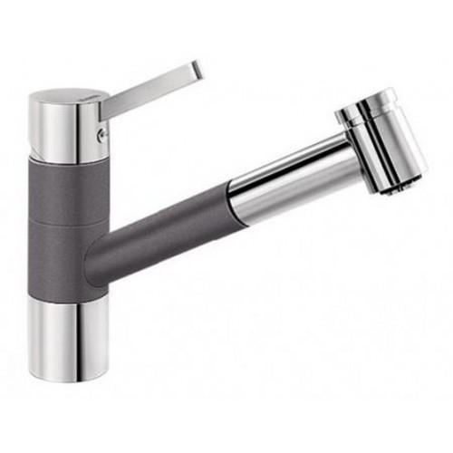 BLANCO Tivo - S drezová batéria SILGRANIT, beztlaková, sivá skala / chróm 518799