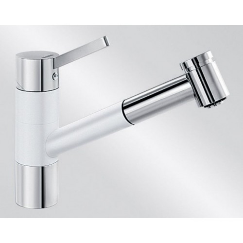 BLANCO Tivo - S drezová batéria SILGRANIT, beztlaková, biela / chróm 518428