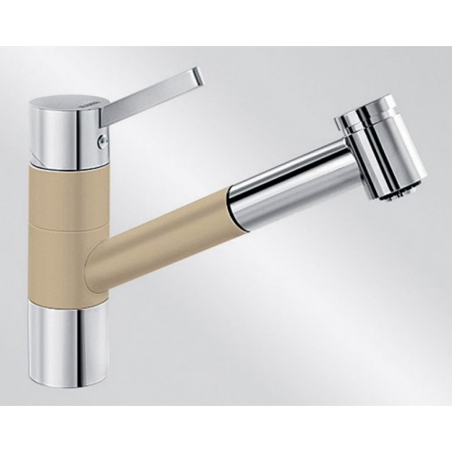 BLANCO Tivo - S drezová batéria SILGRANIT, beztlaková, béžová champagne / chróm 518430 BLANCO Tivo - S drezová batéria SILGRANIT, beztlaková, béžová champagne / chróm 518430