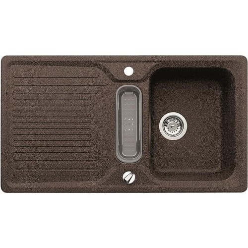 BLANCO Classic 5 S drez s excentrom, príslušenstvo transp.šedé, kávová 514983