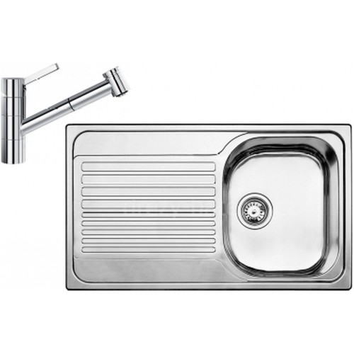 BLANCO set TIPO 45 S nerez prírodný lesk 860 x 500 mm + TIVO-S batéria chróm