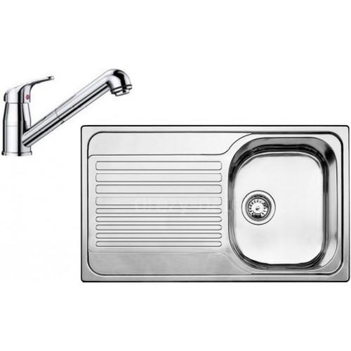 BLANCO set TIPO 45 S nerez prírodný lesk 860 x 500 mm + Daras-S batéria chróm