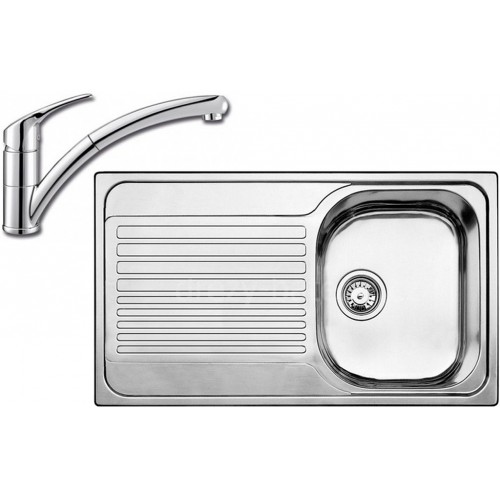 BLANCO set TIPO 45 S nerez prírodný lesk 860 x 500 mm + BRAVON-S batéria chróm