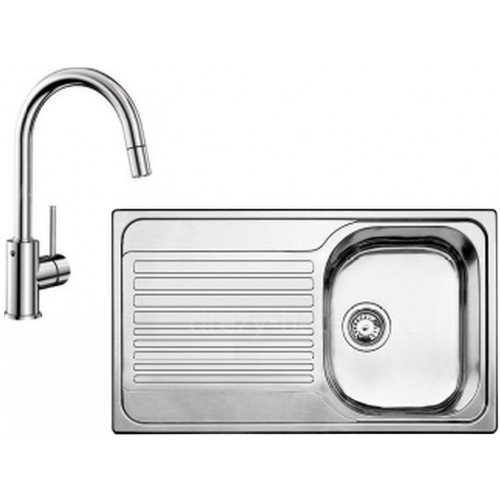 BLANCO set TIPO 45 S nerez prírodný lesk 860 x 500 mm + MIDA-S batéria chróm BLANCO set TIPO 45 S nerez prírodný lesk 860 x 500 mm + MIDA-S batéria chróm