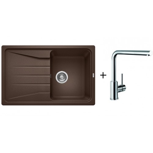 BLANCO Set drez SONA 45 S SILGRANIT káva + batéria MILA chróm BLANCO Set drez SONA 45 S SILGRANIT káva + batéria MILA chróm
