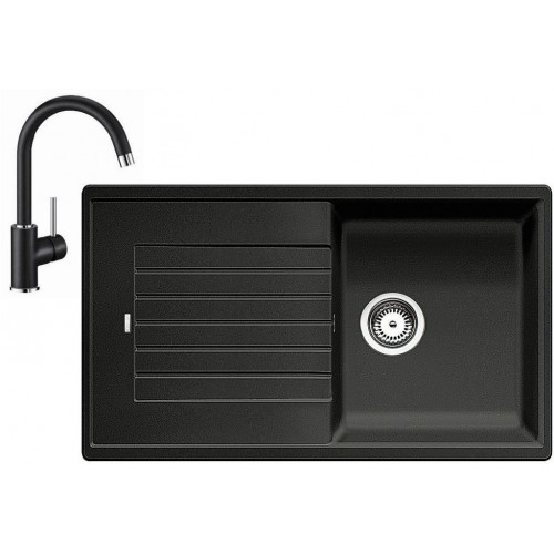 Blanco Set drez ZIA 5 S drez SILGRANIT antracit + batérie Mida antracit