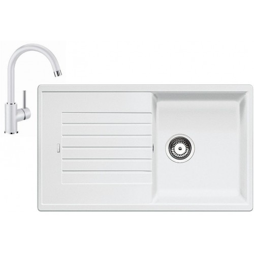 Blanco Set drez ZIA 5 S drez SILGRANIT biela + batéria Mida biela