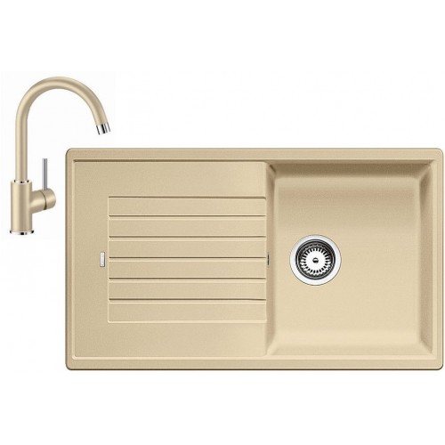 Blanco Set drez ZIA 5 S drez SILGRANIT béžová champagne + batérie Mida béžová champagne