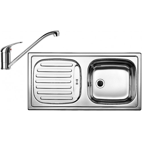 BLANCO set FLEX prírodný nerez 860 x 435 mm + Daras batéria chróm