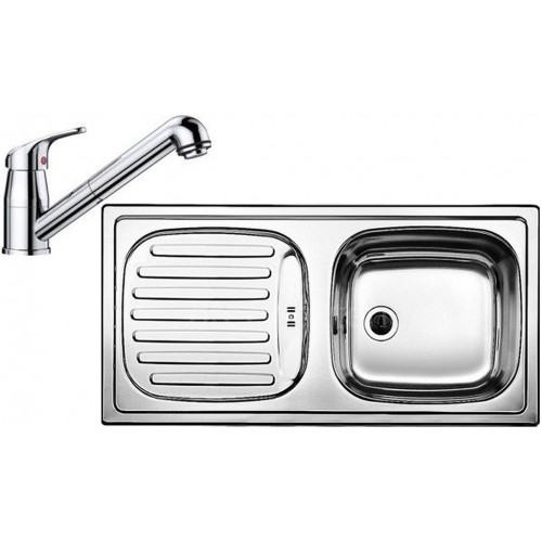 BLANCO set FLEX prírodný nerez 860 x 435 mm + Daras-S batéria chróm