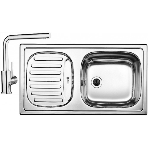 BLANCO set FLEX MINI drez nerez 780 x 435 mm + MILA batéria chróm BLANCO set FLEX MINI drez nerez 780 x 435 mm + MILA batéria chróm