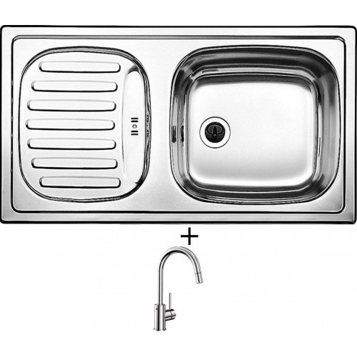 BLANCO set FLEX MINI drez nerez 780 x 435 mm + MIDA-S batéria chróm