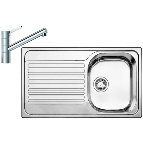 BLANCO set TIPO 45 S Compact prírodná nerez 780 x 500 mm + TIVO batéria chróm