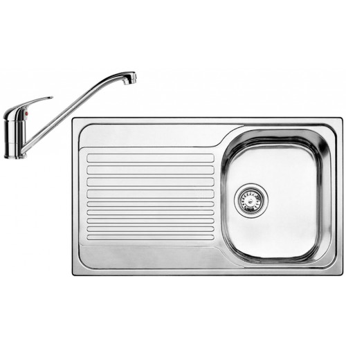 BLANCO set TIPO 45 S Compact prírodná nerez 780 x 500 mm + Daras batéria chróm