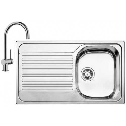 BLANCO set TIPO 45 S Compact prírodná nerez 780 x 500 mm + MIDA batéria chróm