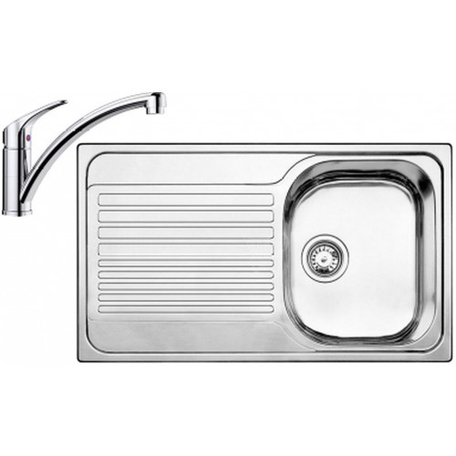 BLANCO set TIPO 45 S Compact prírodná nerez 780 x 500 mm + BRAVON batéria chróm